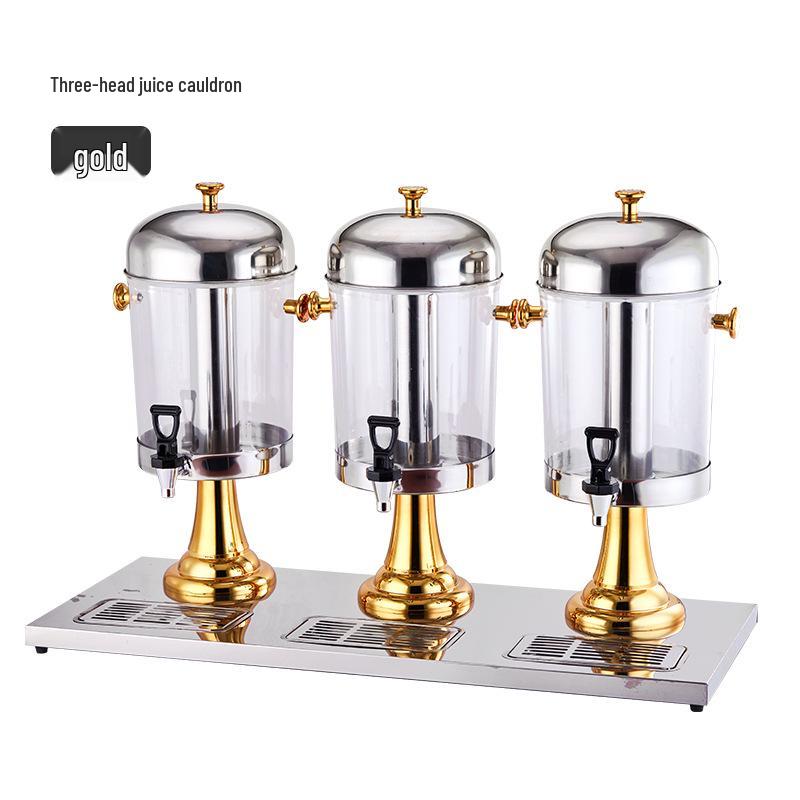 Stainless Steel Buffet Juice Dispenser with Faucet - Large Capacity Cold Drink Machine, Single or Double Head Options