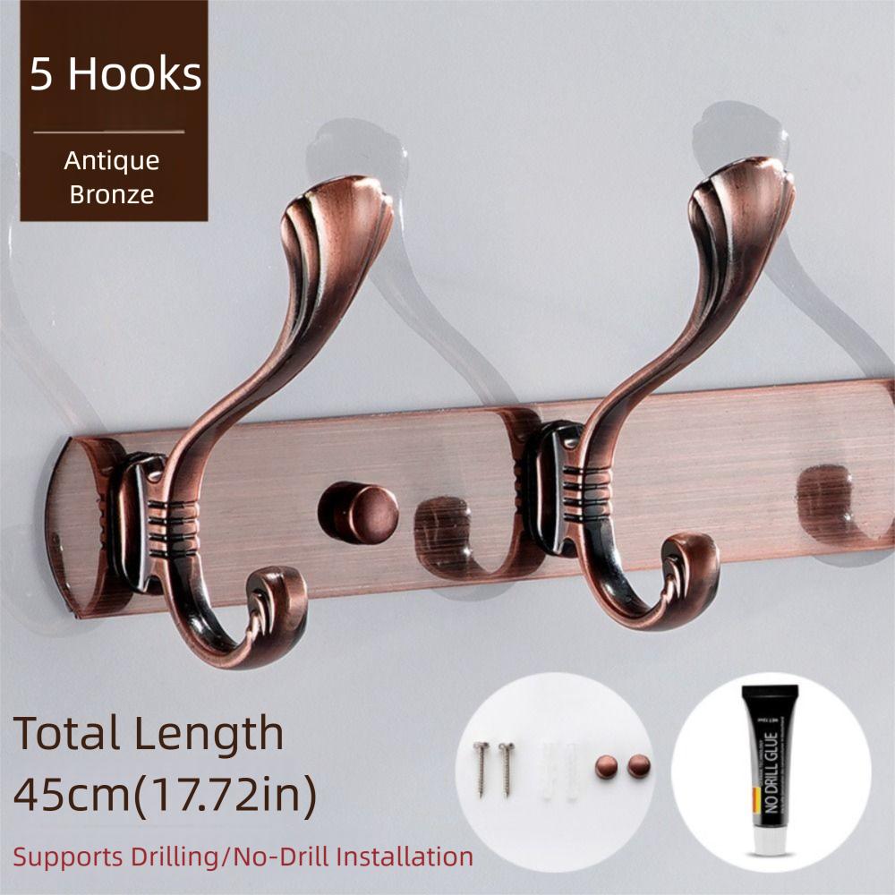 Stainless Steel Wall Hooks High Capacity Chrome Finish Towel Hook Gold Finish Brass Construction Clothes Hook