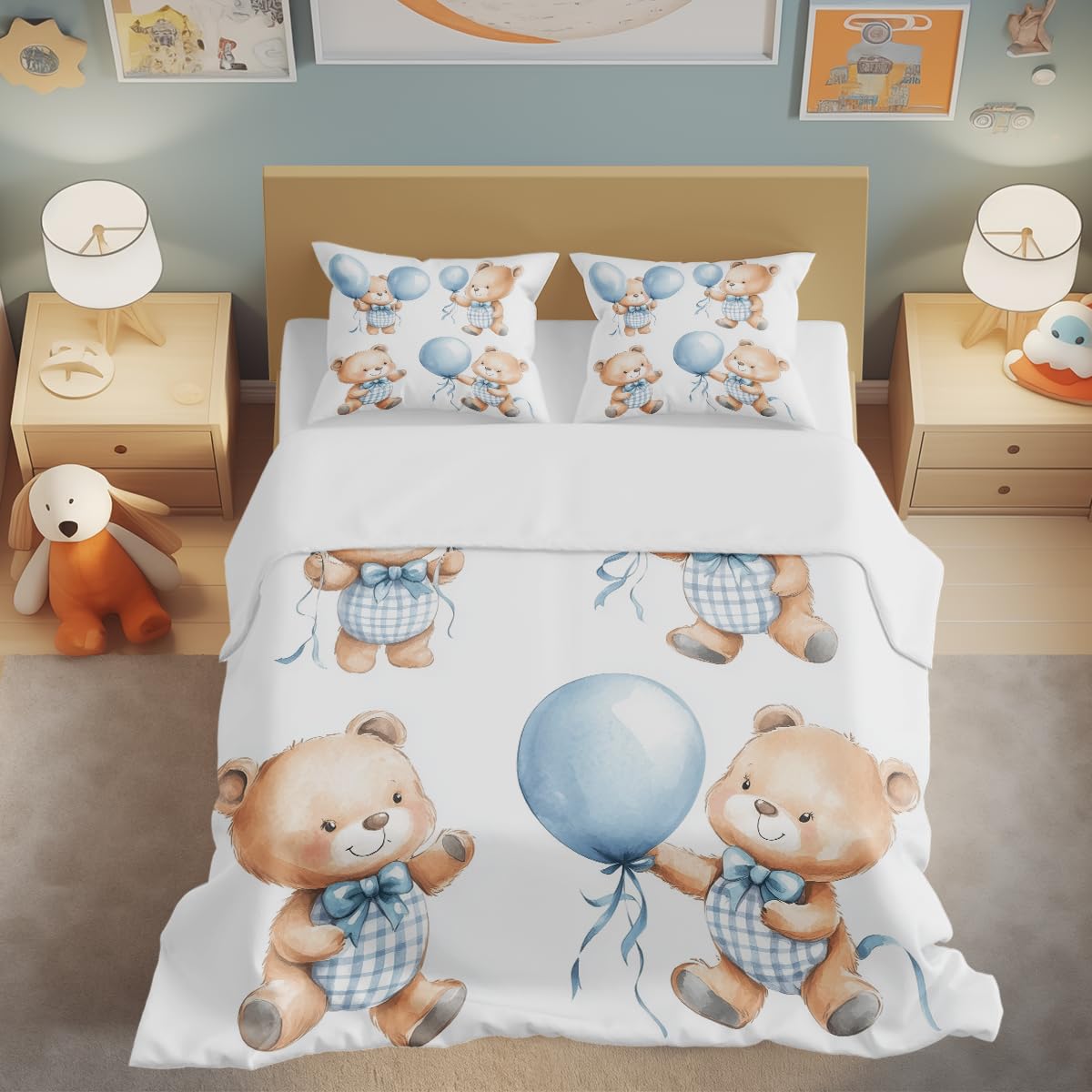 

Comforter Toy Bear For Kids Queen Lightweight Down S Cartoon Bear Bedroom Decor No Comforter Comforter (quilt)-EU Single(135*200cm)3pcs