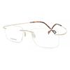 Rimless Rectangle Shiny Gold SmaRtbuy Collection Hedley Rt 004a C1 Fashion Unisex Eyeglasses