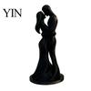 Durable Couple Figurine 3D Printed Black & White Hugging Statue, Minimalist Modern Sculpture with Abstract Embrace Love Form, Romantic Desk Decor for
