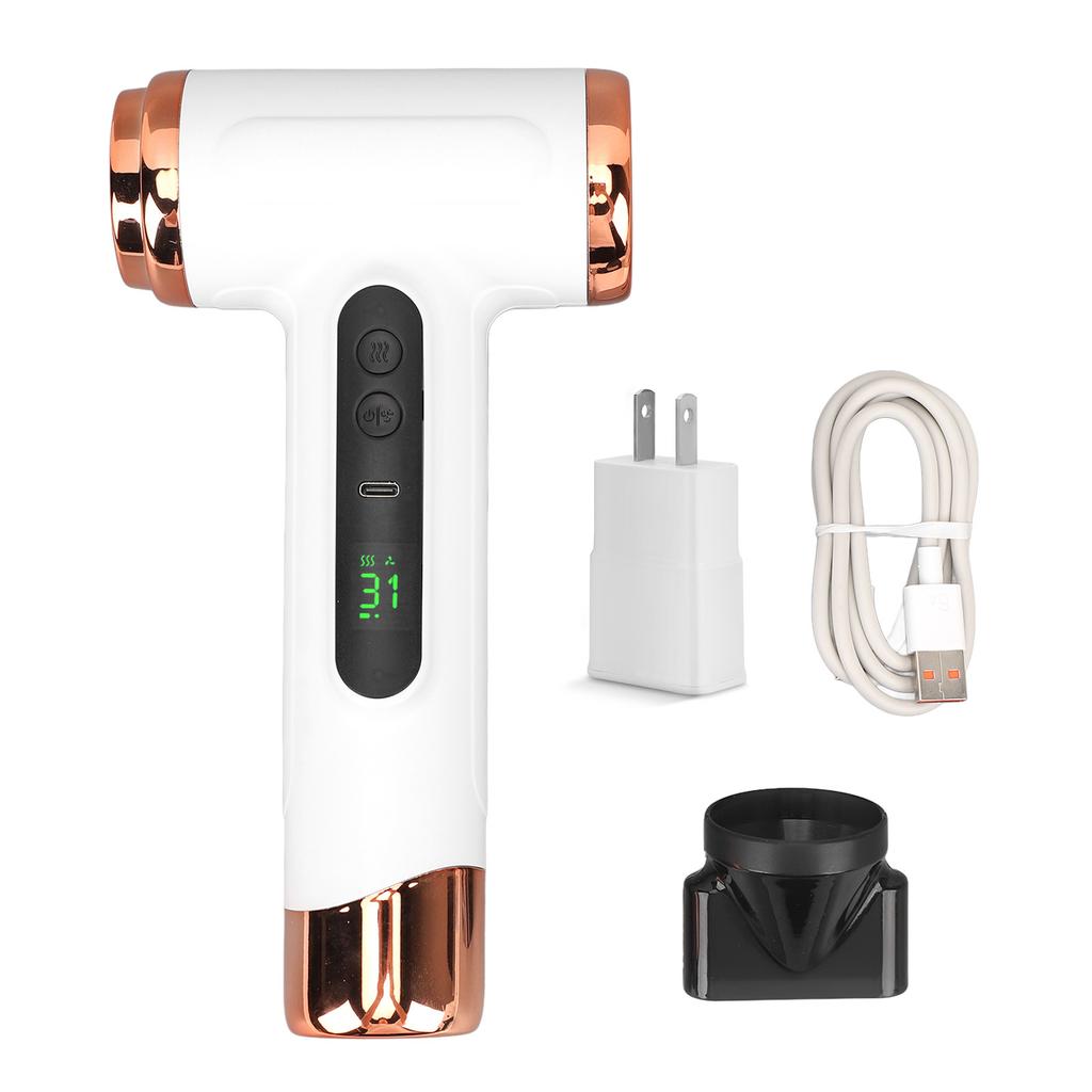 Cordless Hair Dryer Portable Travel Rechargeable Lightweight Hot Cold Blow 200W for Dormitory Portable Travel Hair Dryer