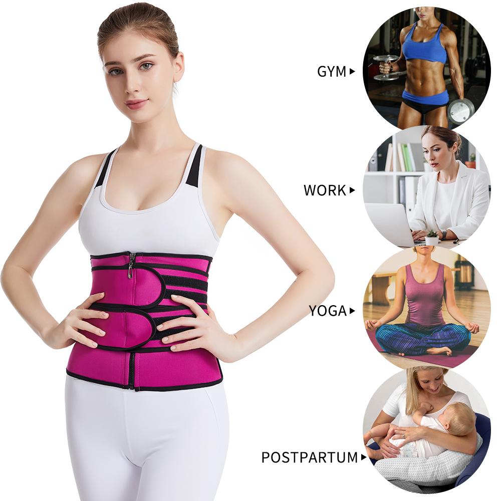 Women Sweat Waist Trainer Trimmer Belt Workout Sauna Body Shaper Corset Tummy Control Weight Loss Back Support Slimming Shapewear