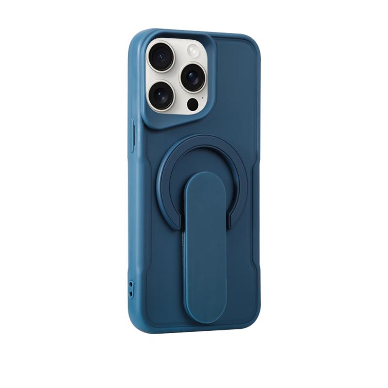 For Magsafe Magnetic Push Pull Holder Ring Luxury Solid Color Phone Case For iPhone 16 Pro Max 14 11 12 13 15 Pro Max Back Cover