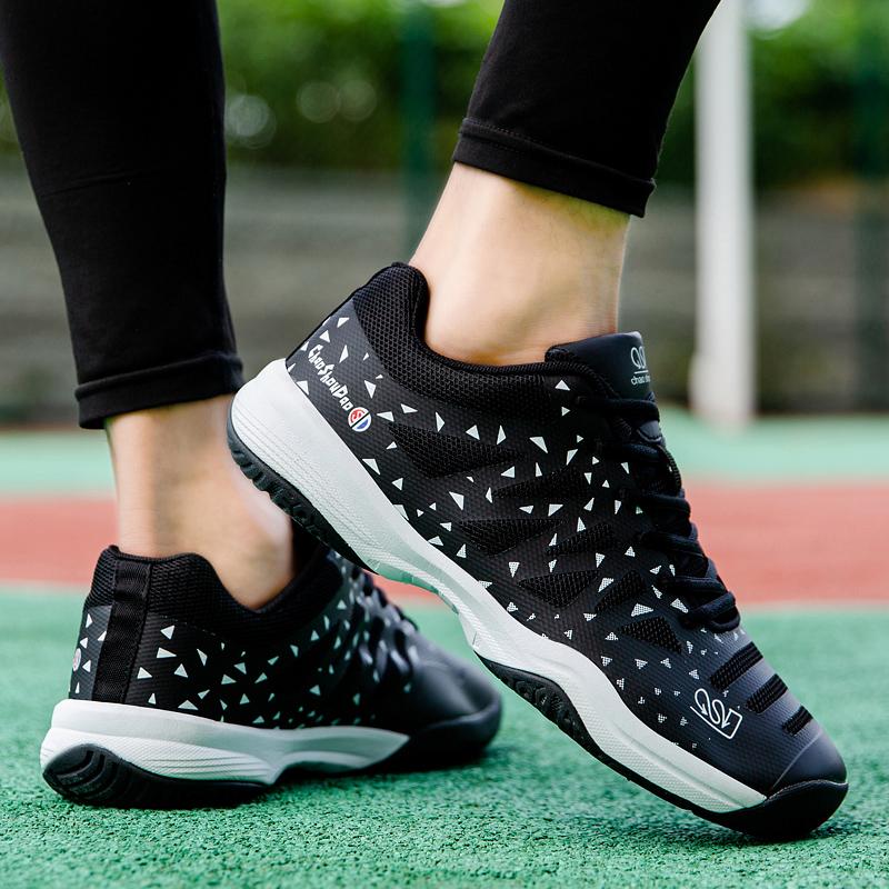 Absorção de choque do casal anti-skid resistente ao desgaste moda ao ar livre sapatos de badminton sapatos de vôlei treinamento sapatos esportivos