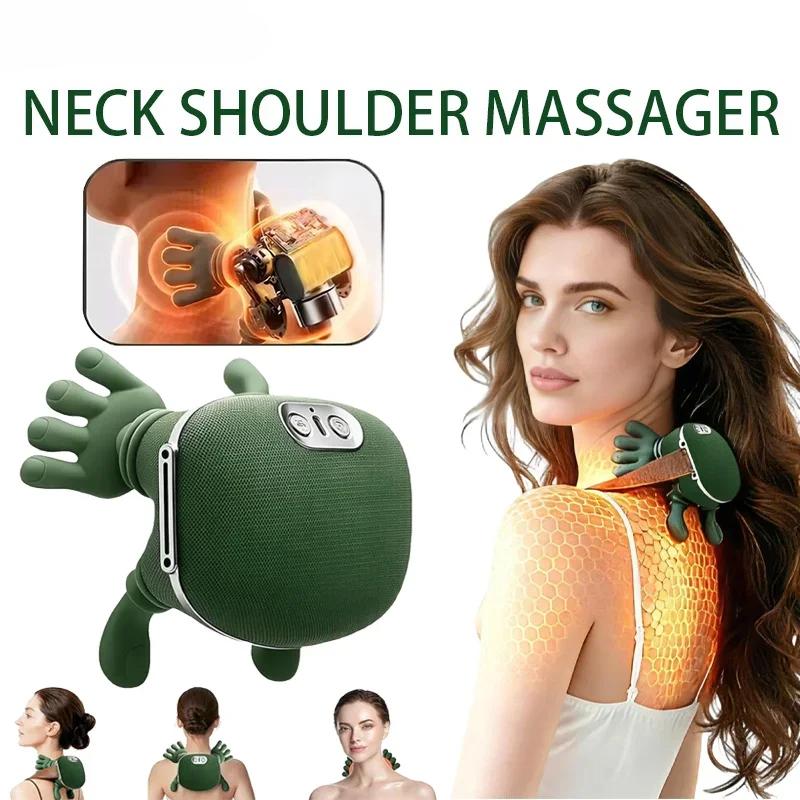 Neck Shoulder Massager Finger Pressure Shiatsu Neck Back and Shoulder Massager Electric Kneading Neck Deep Massage Muscle Relax
