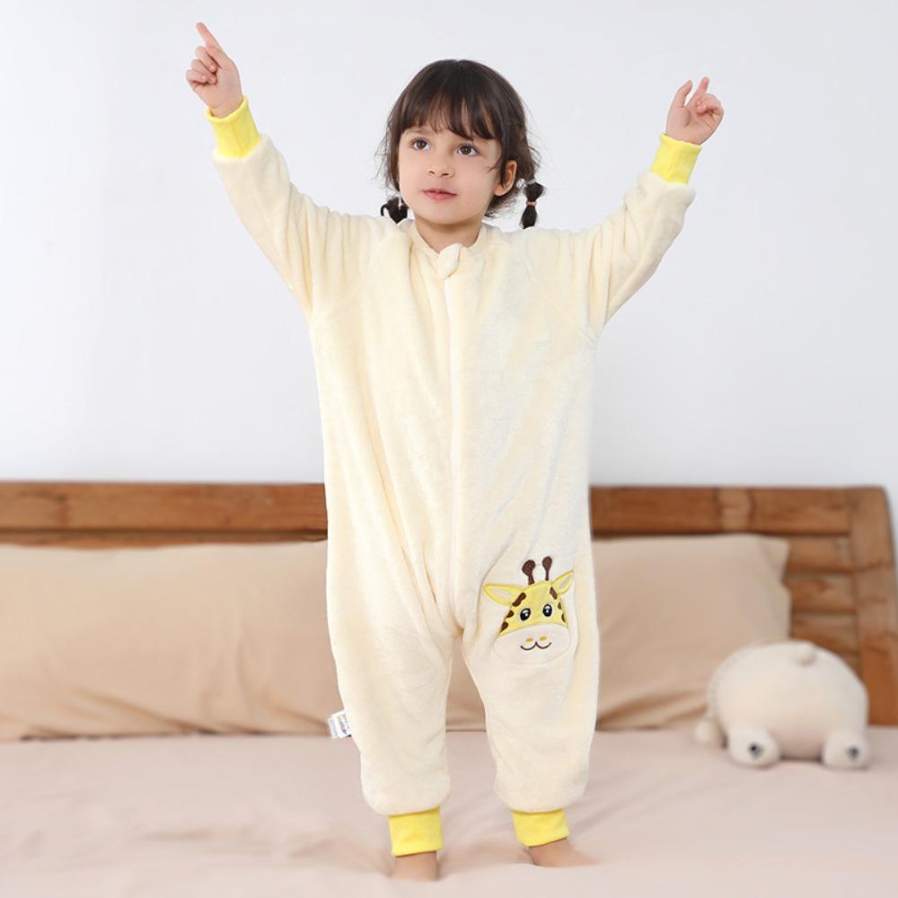 Kids Flannel Onesie Pajamas Cartoon Loungewear Christmas Costume Flannel Sleeping Bag Jumpsuit