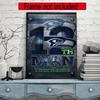 Seattle Seahawks Personalized Text Diamond Painting Round Diamond Mosaic Rhinestones Diamond Embroidery Craft Kit Wall Decor Without Frame