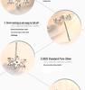 S925 Sterling Silver Snowflake Flower Stud Earrings with Inlaid Diamonds, Sweet and Romantic Christmas Accessory for Women