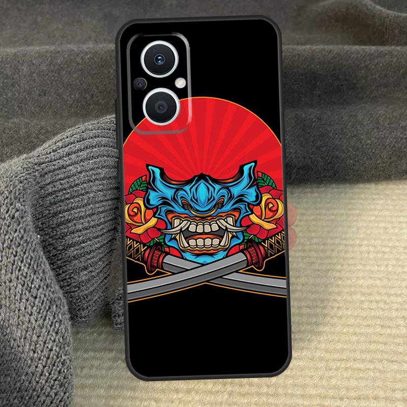 Hannya Demon Oni Phone Case For OPPO Reno 12F 12 13 F 11 8T 7 8 10 Pro OPPO Find X5 Lite X3 X6 X8 Pro Cover