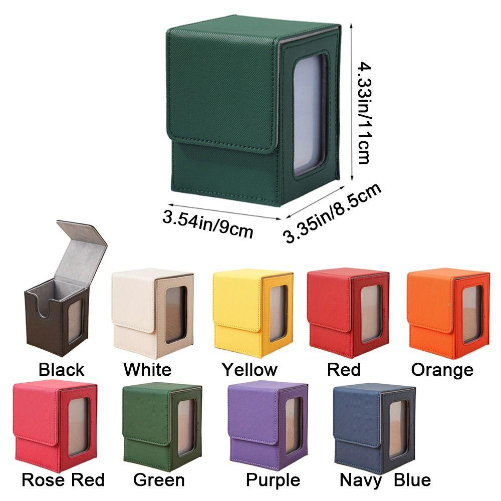 PU Window Collection Box Moisture-proof Magnetic Closure Card Deck Box with Lid Stain-resistant Trading Card Storage Box