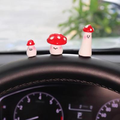 7ks houbová ozdoba na palubní desku auta, figurka zpětného zrcátka, houba, dekorace auta, roztomilé doplňky do interiéru auta