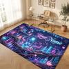 Mushroom Forest Theme Crystal Velvet Floor Rug Personalized Custom Name Text Warm Carpet Home Decoration