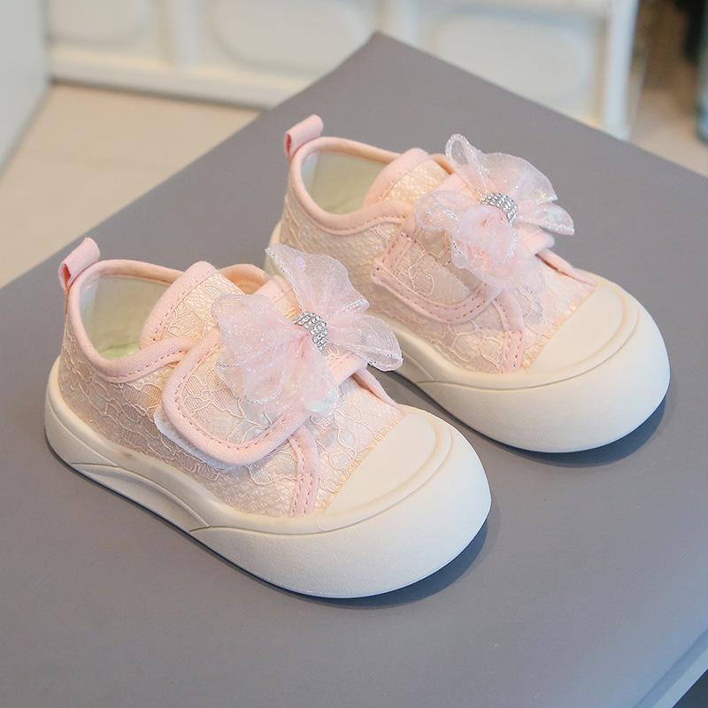 Spring and autumn baby toddler shoes soft sole children's new bow princess shoes 1-6 years old girls board shoes sports