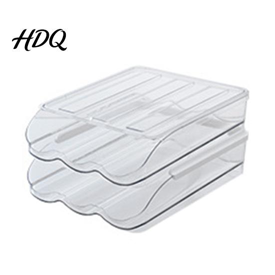 Double Layer Egg Organizer for Kitchen Stackable Storage Box 7 Degree Gentle Slope Design Compact Holder Pantry Transparent Plastic Container