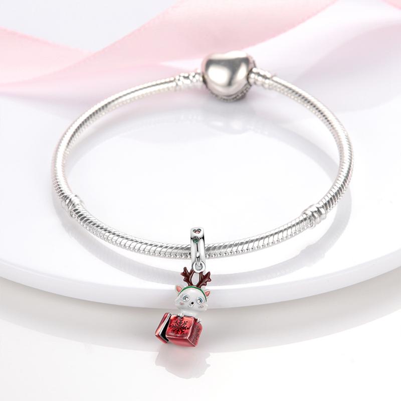 Christmas Charms Copper Fit Pendant Original Bracelets Santa Claus Snowflake Tree Gingerbread Man Beads Diy Jewelry