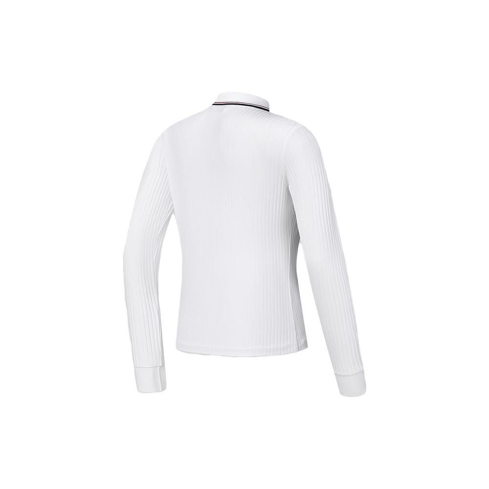 Fila Golf Series Color Block Long Sleeve Polo Shirt Women Tops Jade-White A11W415206F-WT