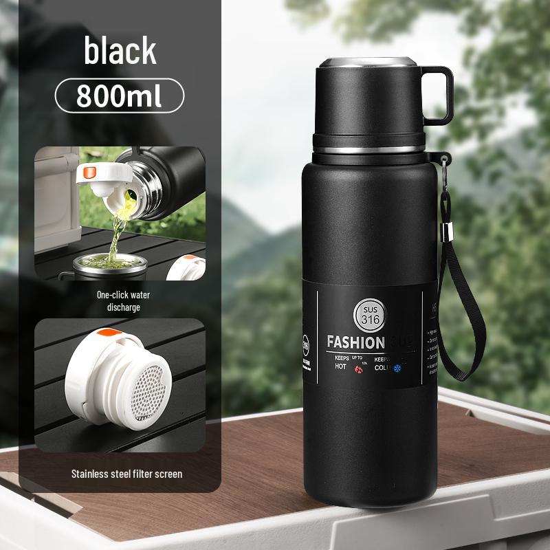 Stainless Steel Insulated Thermos for Men & Women - Large Capacity, Portable Travel Water Kettle