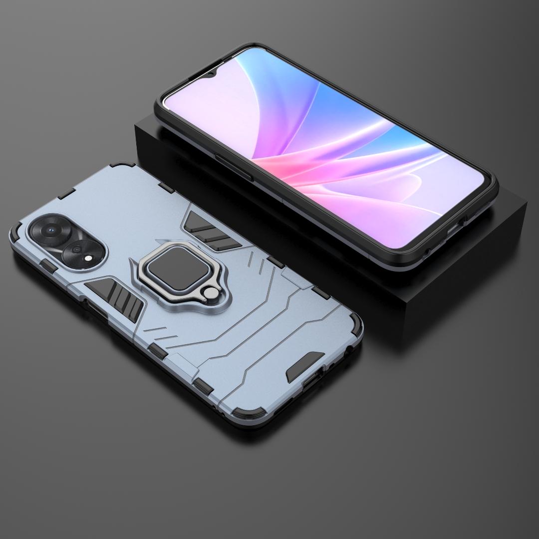 

Для OPPO A18 A 18 чехол противоударный жесткий чехол-подставка для телефона с кольцом задняя крышка For OPPO A18 темно-синий