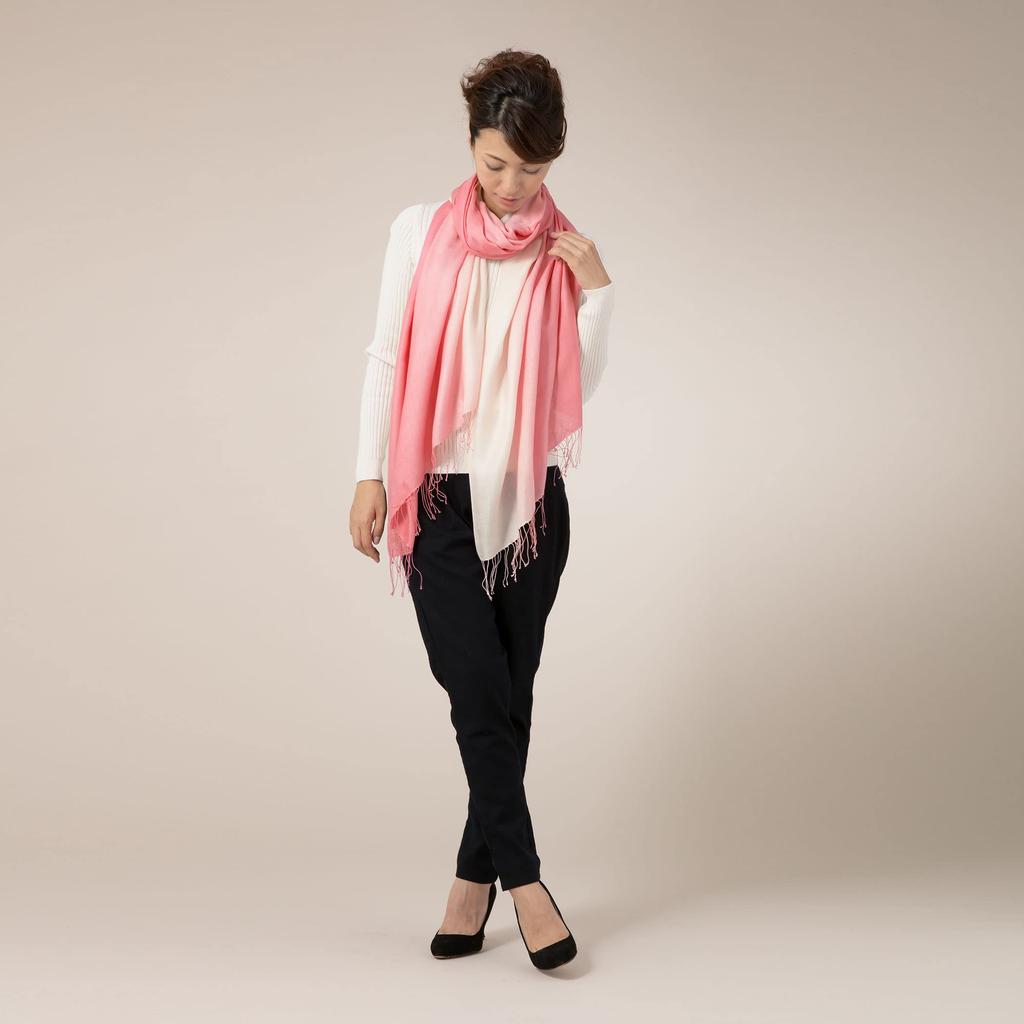 Silk Large Gradient Gift Boxed [Pashmina Collection] 100% Stole, 70x200cm, Pink,