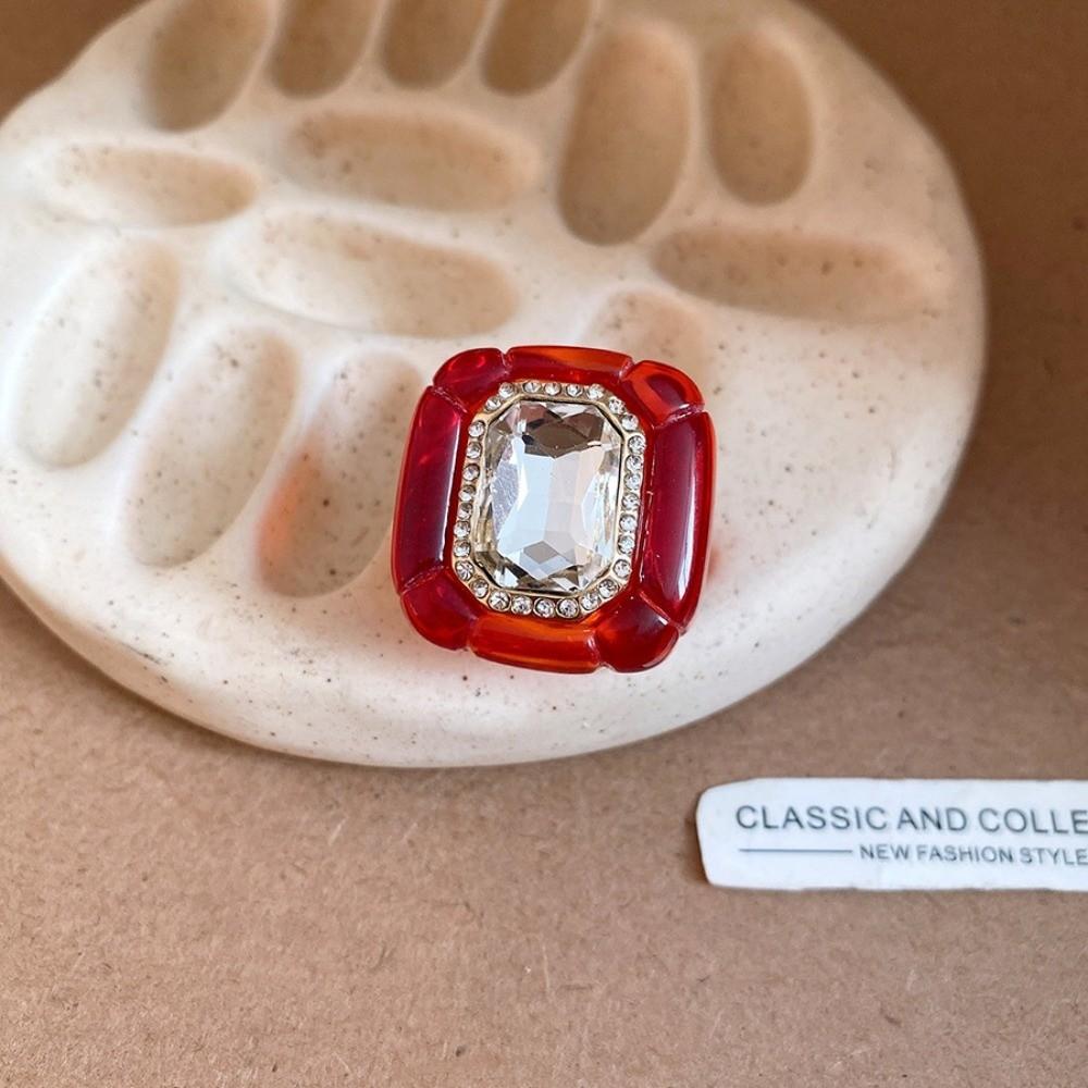 Exaggerated Acrylic Resin Ring Candy Color Big Dome Plain Ring Geometric Ring Jewelry Gifts