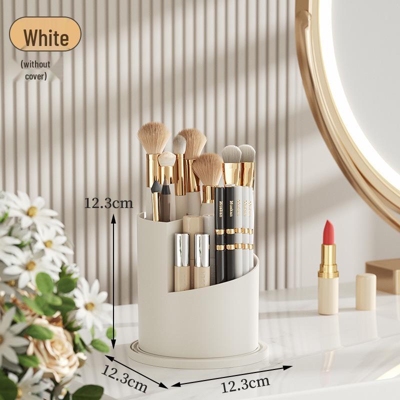 Rotating Makeup Brush Holder & Cosmetic Organizer Box