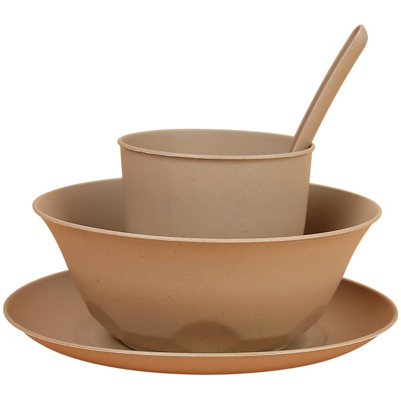 Biodegradable Rice Husk Tableware Set: Bowl & Plate - Ideal for Picnics, Weddings, Banquets.