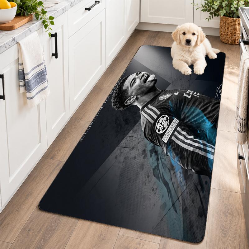 Flannel Kitchen Mat Jude Bellingham Soft Area Rug Non Slip Floor Carpet Home Decoration