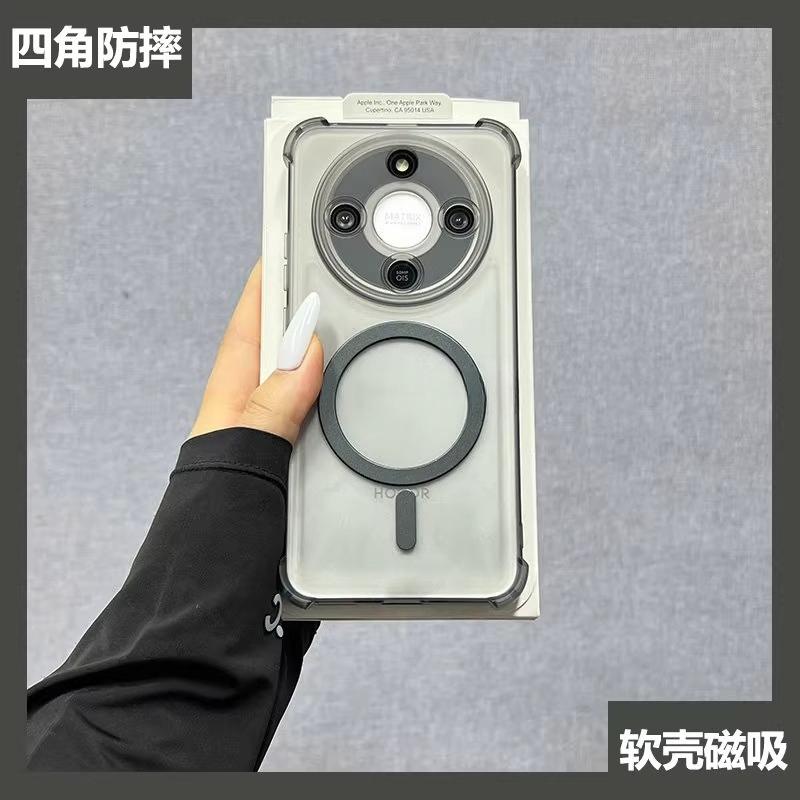 Airbag Magnetic Shockproof Soft TPU Cases For Huawei Honor X9D Magsafe Wireless Charging Silicone Back Cover For Honor X70 Shell
