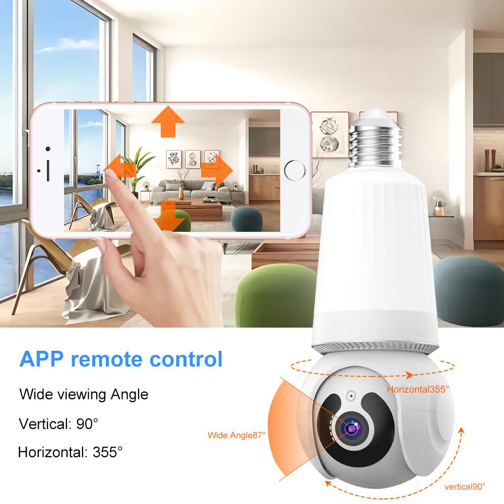 5MP CCTV Home Wireless WiFi Camera Bulb E27 Full Color Night Vision Automatic Tracking Security Camera for V380 Pro App