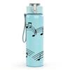 1PC Treble Clef Music Note Heart Print 750ml Color Plastic Sports Water Bottle Leakproof Flip Straw Lid Suitable for Sports Office Home Use