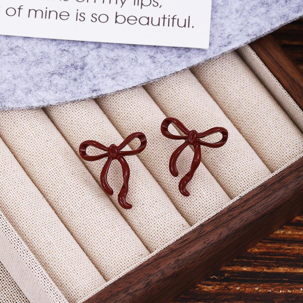 Ankerla Red Bow Heart Earrings: Enhance Skin, Slim Face, Exude Luxury - Perfect for New Year Elegance