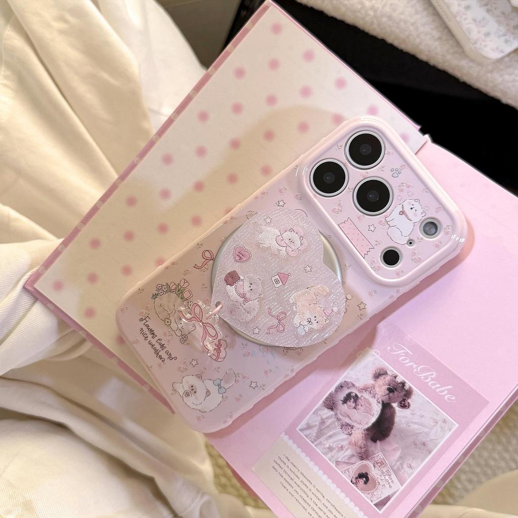 3D Cartoon Kitten Phone Case with Stand for iPhone 16, iPhone 17, and iPhone 17 Pro Max