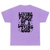 Living Proof Of A Loving God Back Print Tshirt Sassy Jesus Church Tshirt Religious Unisex Christian Bible Verse Tee Shirt Top