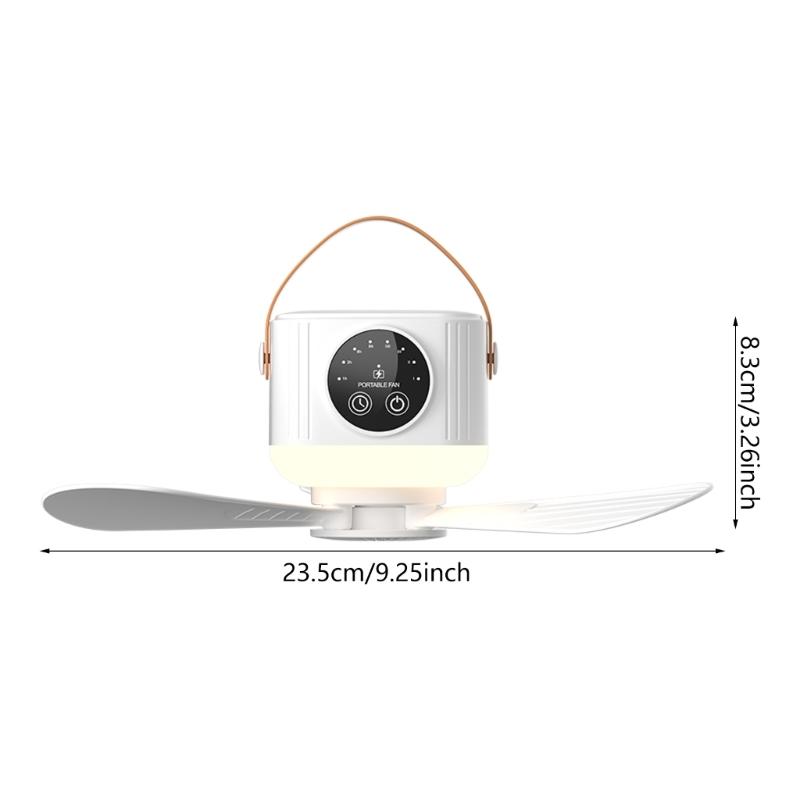 USB Hanging Fan Lamp For Outdoor Camping Car And Dormitories 4 Speed Setting And Timer Option Multiple Function