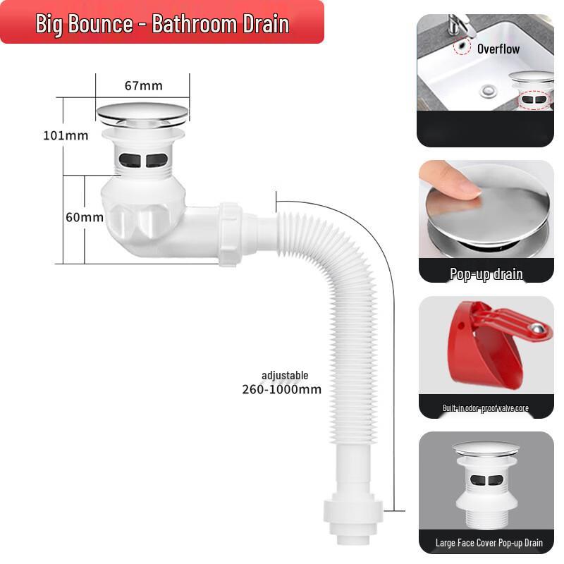 SIOYIE Washbasin Anti-odor Drain Pipe