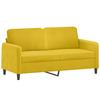 Vidaxl 2-Seater Sofa with Cushions, Yellow, 140 Cm, Velvet