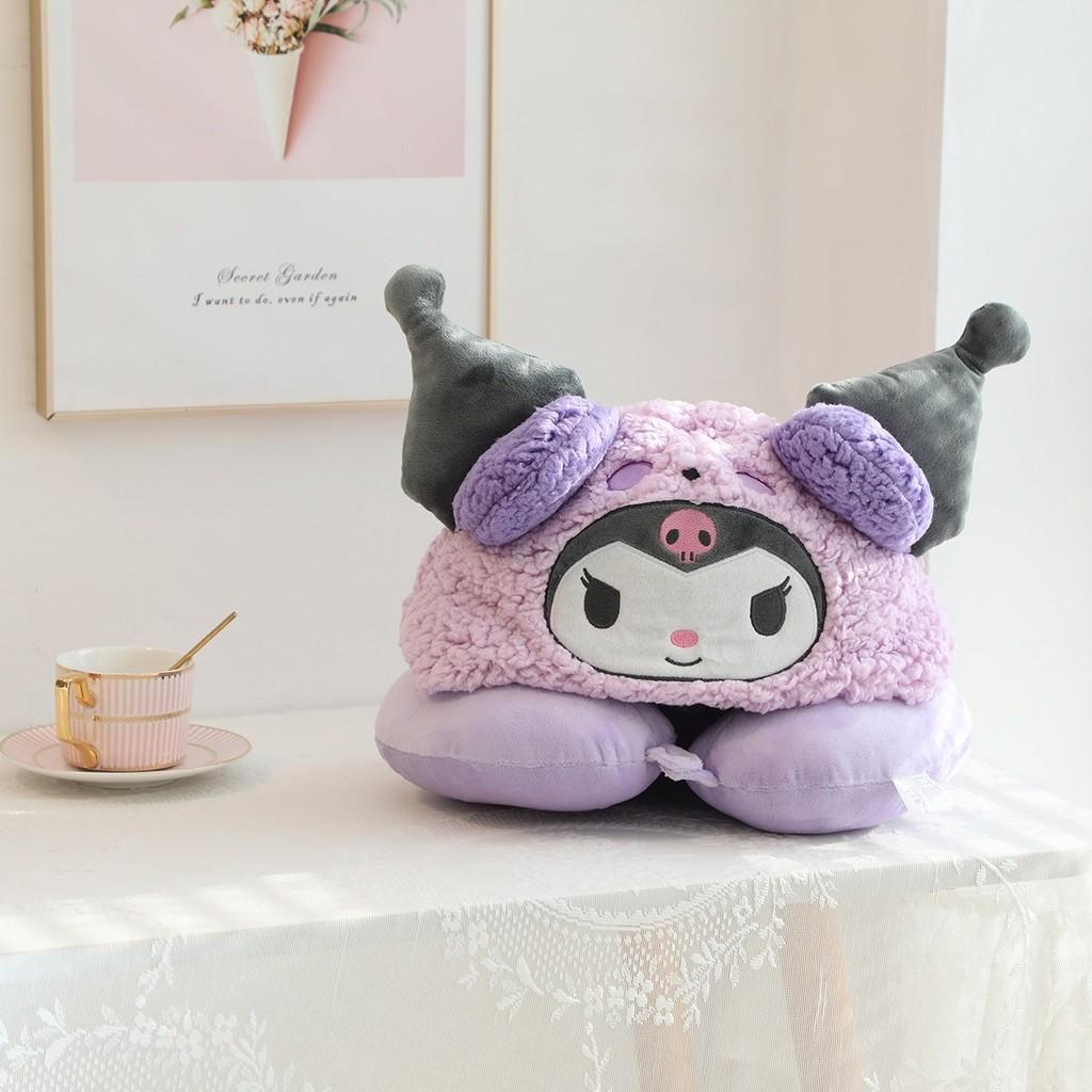Hello Kitty U-förmiges Nackenkissen mit süßem Hut für Reisen und Büro-Ruhe