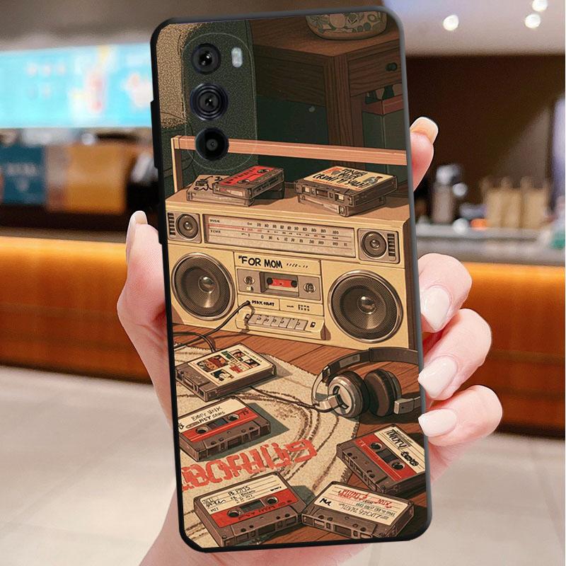 Retro Cassette Tape Phone Case For Motorola Edge 60 50 40 Pro 60 50 40 30 Ultra Neo Fusion Moto G Play G Stylus G Carcasas