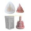 KX4B Castle Resins Mould DIY Soap Molds Church Silicone Molds Home Decorations