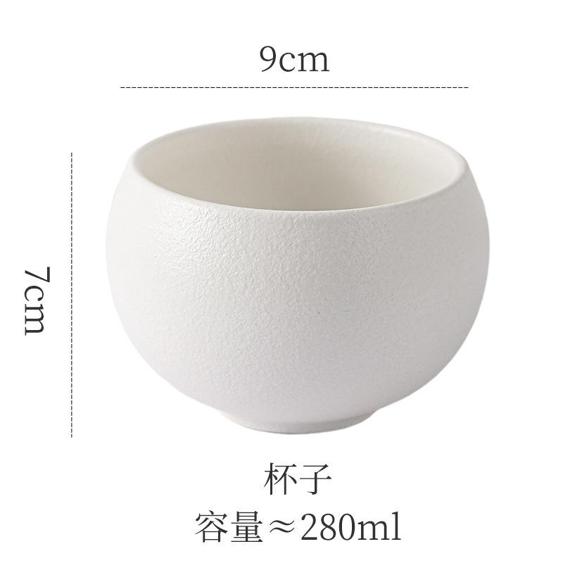 Ceramic Coffee Cup Saucer Egg-Shaped Cup Small Capacity Household Frosted Stone Latte Latte Flower Hand Cup Afternoon Tea