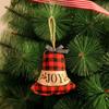 Handmade Christmas Linen Plaid Hanging Decor Xmas Bells Ball Decorations  New Year Festival Gifts