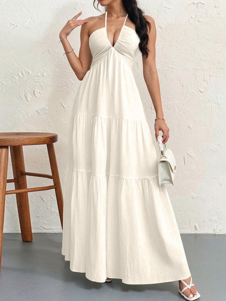 European and American Fashion Summer New Women's Halter Neck Dress