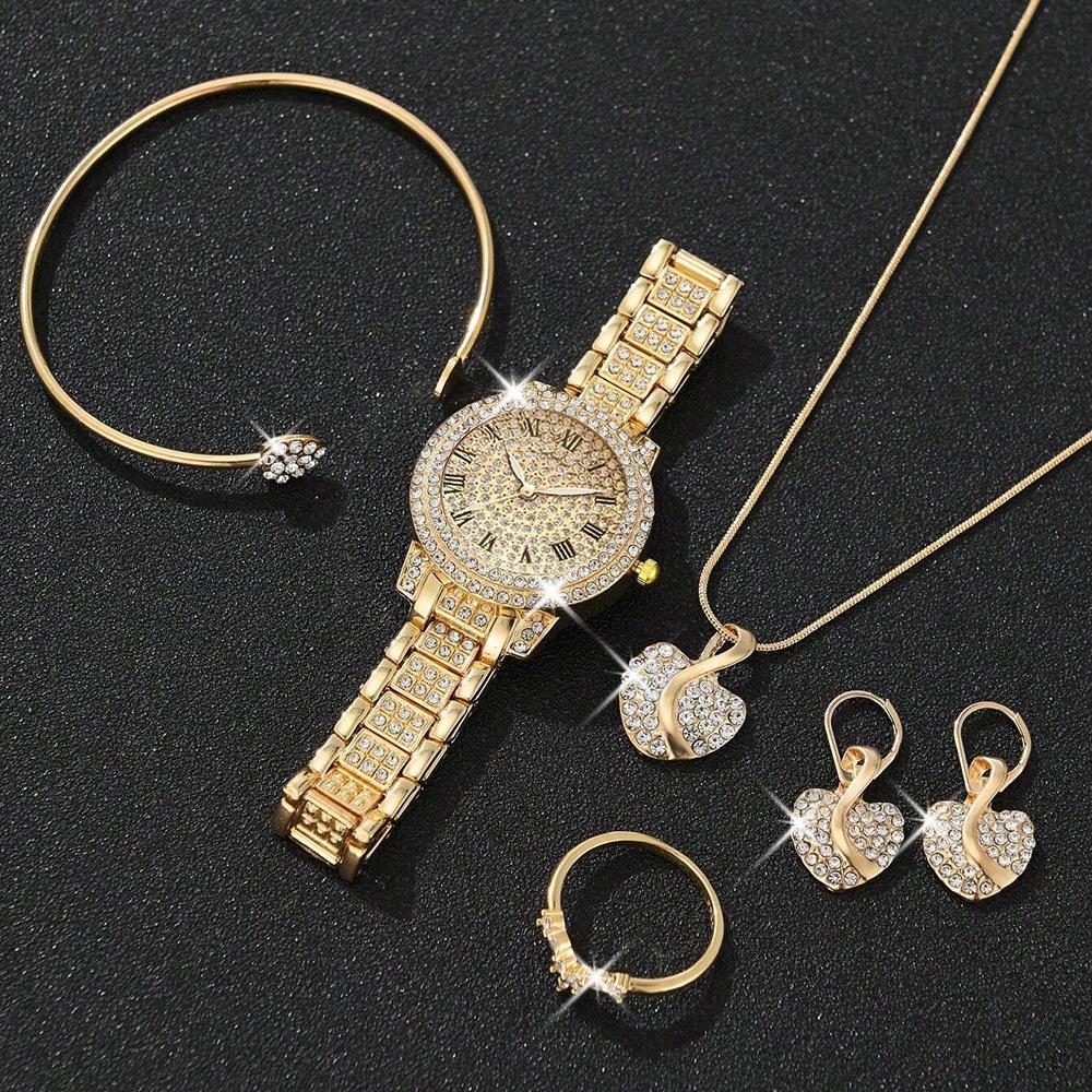 Cornucopia Diamond Women's Watch Set Premium Roman Quartz Watch Just Strap Watch