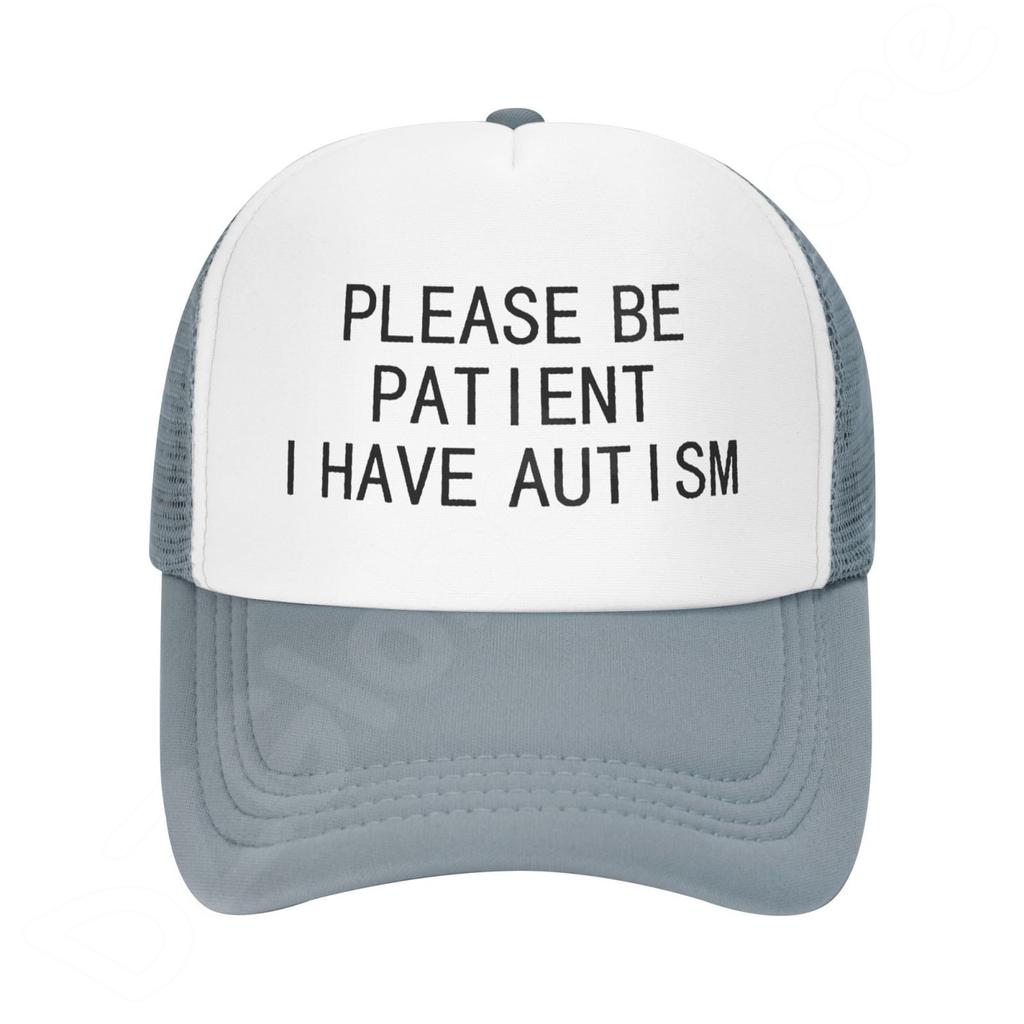 Please Be Patient I Have Autism Letter Casual Washed Cotton Baseball Cap Men Solid Denim Dad Hat Visor Outdoor Trucker Caps