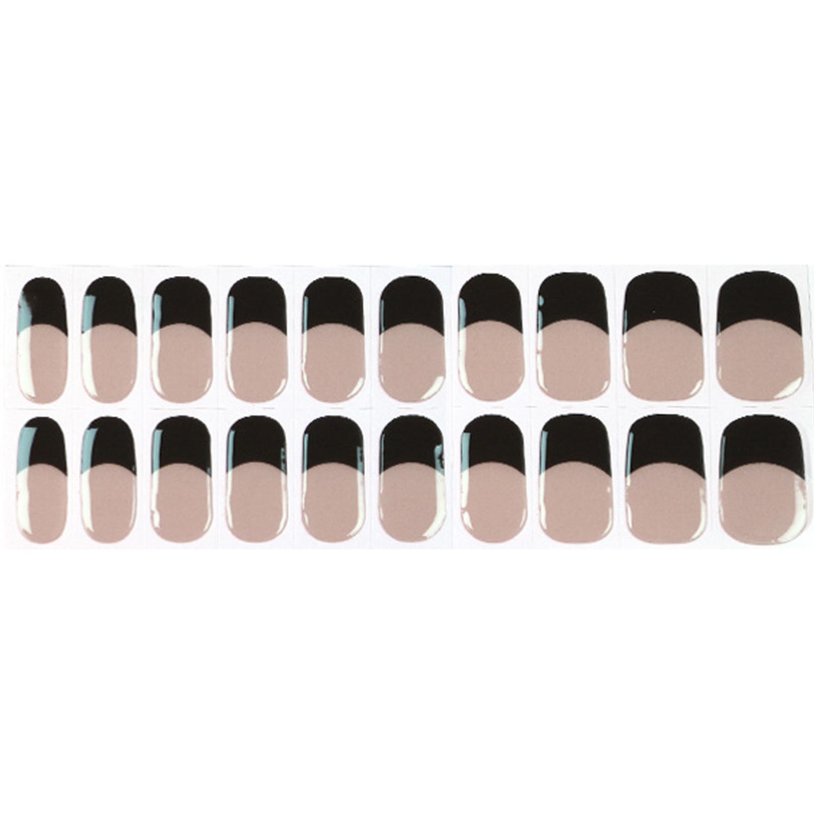 Полуотверждённый гель-лак для ногтей, модный дизайн, классические полоски, водостойкий клей, полное покрытие, гель-наклейки для дизайна ногтей 9