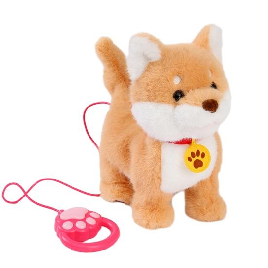 Електрична плюшева іграшка-собака з рухом облизування язиком, реалістичними звуками, ходячий плюшевий собачка з повідком, повторює те, що ви говорите, імітація м'якої іграшки