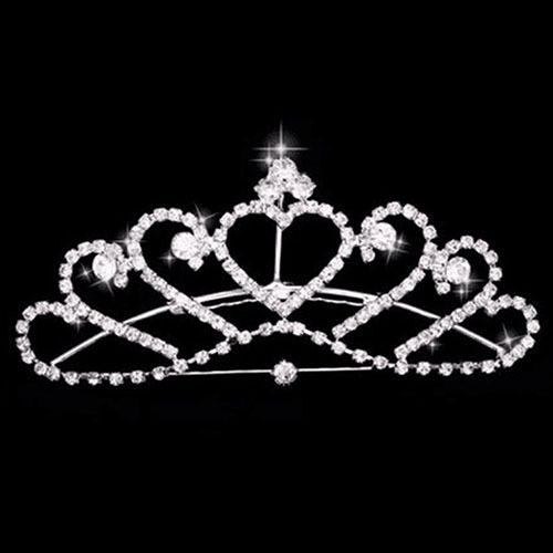 Latest Arrivals Nuptial Wedding Occasion Rhinestone Tiaras Crowns Female Girls Hair Comb Heart Bridal Bridesmaids Tiaras Hair Accessories