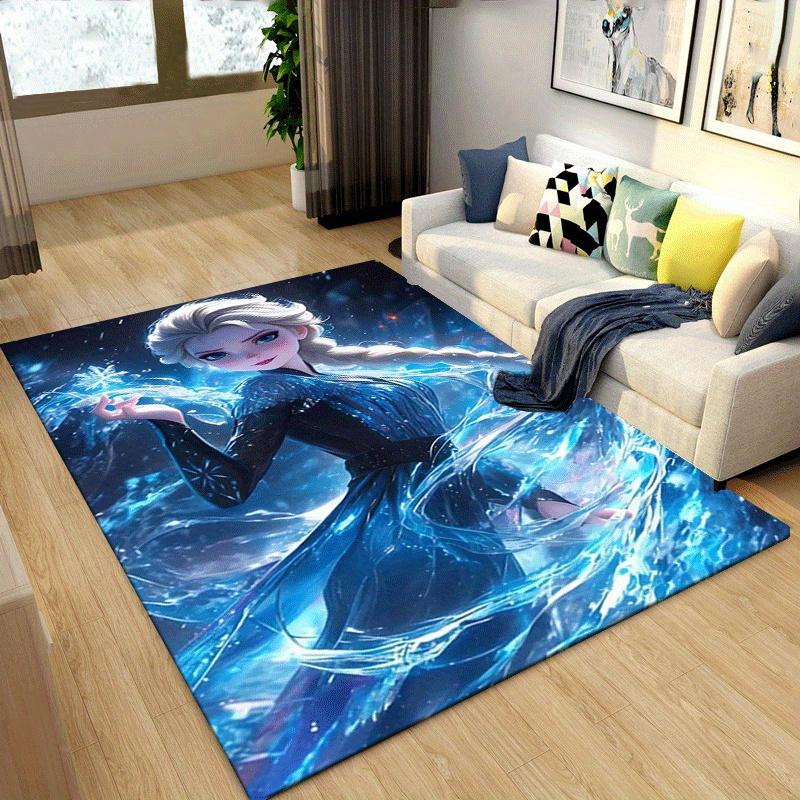1pc Frozen Pattern Area Rug Soft Flannel Floor Mat for Living Room,Office,Bedroom and Carpet,Sofa Coffee Table Floor Mat