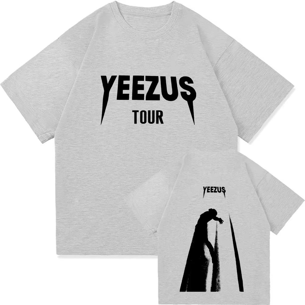Hot Selling Unisex Loose Vintage Hip Hop Streetwear TShirt 2026 Kanye West Ye Album Pattern DoubleSided Print Casual Tshirt